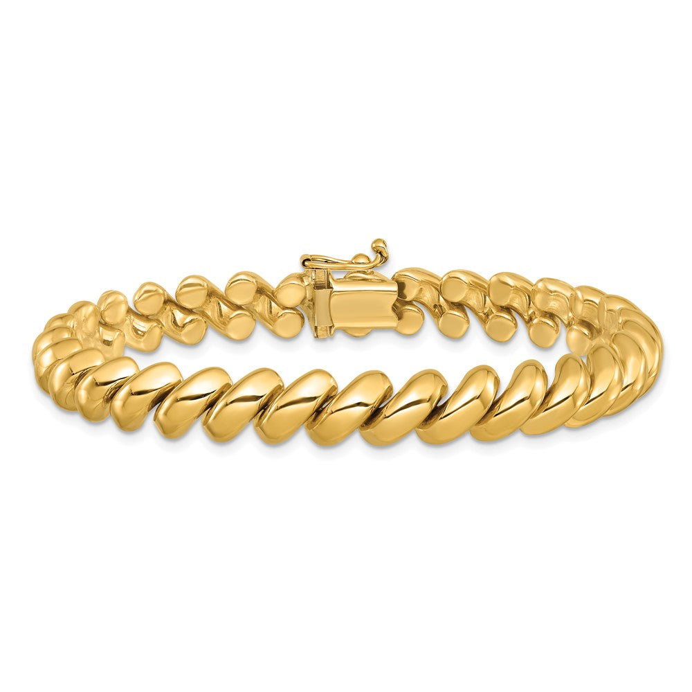 10k 8mm Polished San Marco Link 8 inch Bracelet