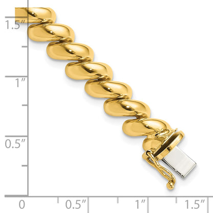 10k 8mm Polished San Marco Link 7 inch Bracelet