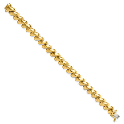 10k 10mm Polished San Marco Link 8 inch Bracelet