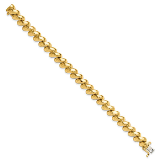 10k 10mm Polished San Marco Link 7 inch Bracelet
