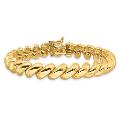 10k 10mm Polished San Marco Link 8 inch Bracelet