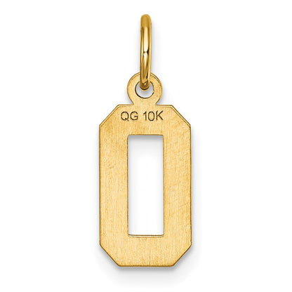10ky Casted Small Diamond-cut Number 0 Charm