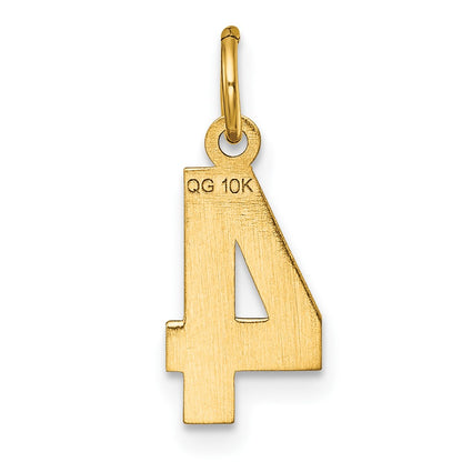 10ky Casted Small Diamond-cut Number 4 Charm