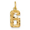 10ky Casted Small Diamond-cut Number 6 Charm