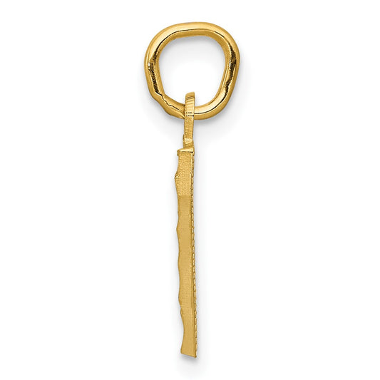 10ky Casted Small Diamond-cut Number 7 Charm