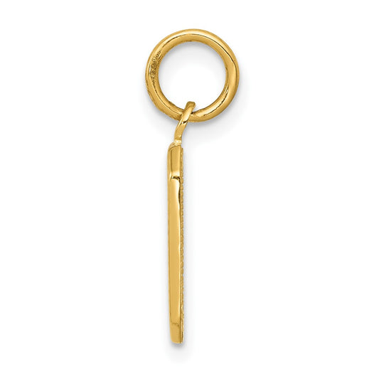 10k Small Polished Number 0 Charm