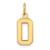 10k Small Polished Number 0 Charm
