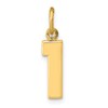 10k Small Polished Number 1 Charm