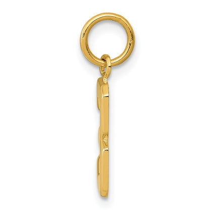 10k Small Polished Number 3 Charm