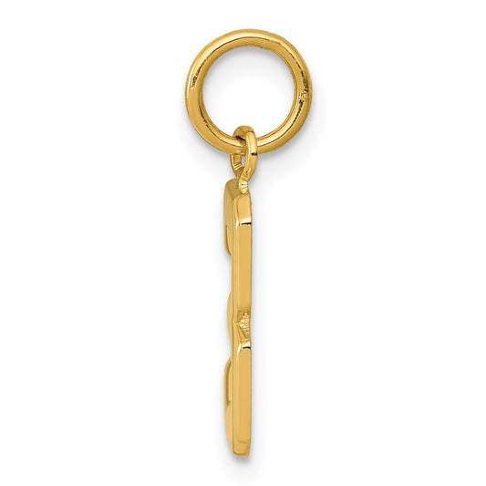 10k Small Polished Number 3 Charm
