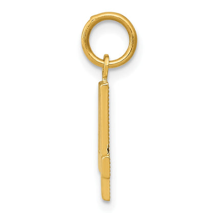 10k Small Polished Number 4 Charm