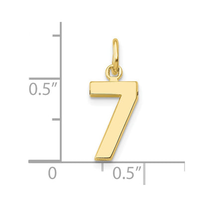 10k Small Polished Number 7 Charm
