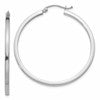 10k White Gold 2mm Square Tube Hoops