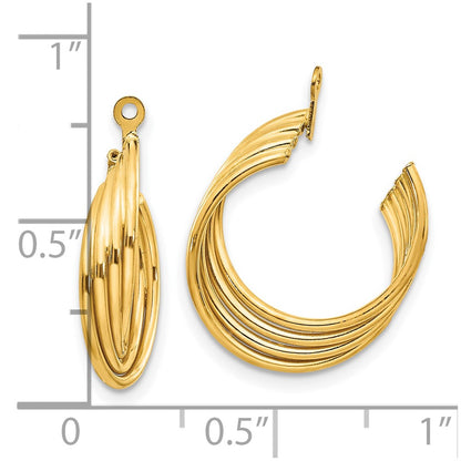 10k Polished J-Hoop Earring Jackets