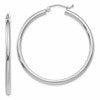 10K White Gold Polished 2.5mm Tube Hoop Earrings