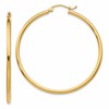 10K Polished 2mm Tube Hoop Earrings