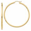 10K Polished 2mm Lightweight Tube Hoop Earrings