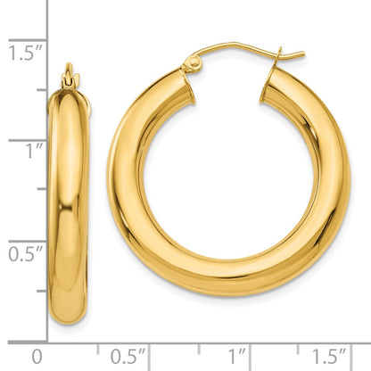10k Yellow Polished 5mm Lightweight Hoop Earrings