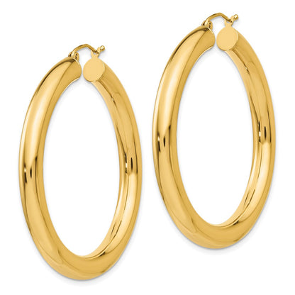 10k Polished 5mm Tube Hoop Earrings