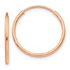 10k Rose Gold Polished Endless Tube Hoop Earrings