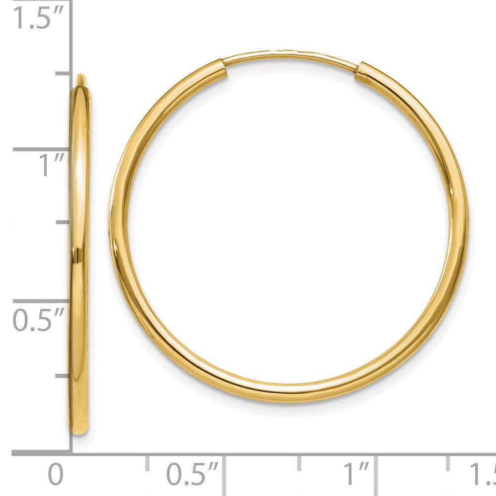 10k Polished Endless Tube Hoop Earrings