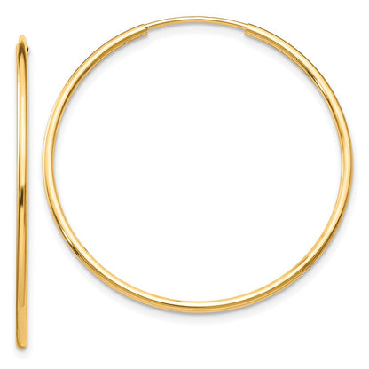 10k Polished Endless Tube Hoop Earrings