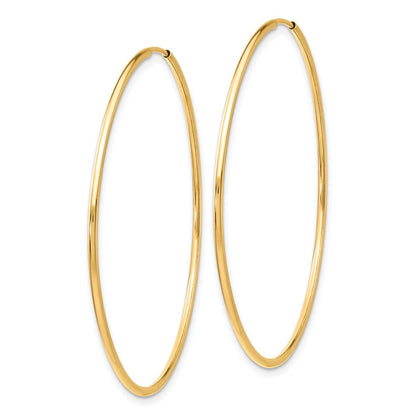 10k Polished Endless Tube Hoop Earrings