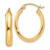 10k Polished 3.5mm Oval Hoop Earrings