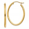 10k Oval Polished Hoop Earring