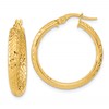 10k Polished and Diamond-cut Inside and Out Fancy Hoop Earrings