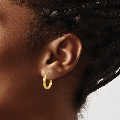 10k Round Tube Hoop Earrings