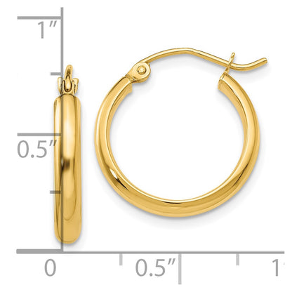 10k Round Tube Hoop Earrings