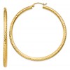 10k Diamond-cut 3mm Round Hoop Earrings