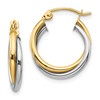 10K Two-tone Twisted Round Hoop Earrings