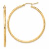 10k Diamond-cut 2mm Round Tube Hoop Earrings