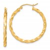 10k Polished & Satin Twisted Hoop Earrings