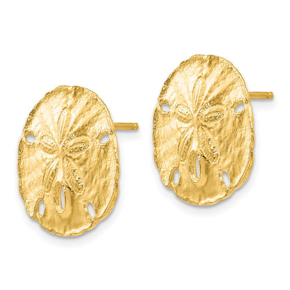 10k Large Sand Dollar Post Earrings