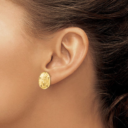 10k Large Sand Dollar Post Earrings