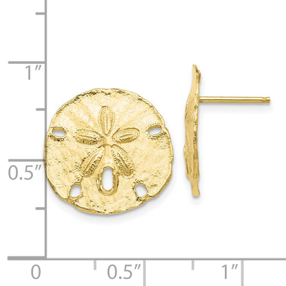 10k Large Sand Dollar Post Earrings