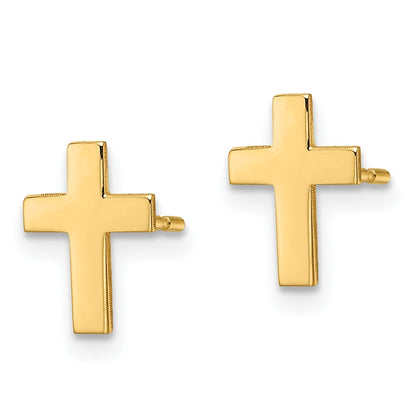 10k Polished Cross Post Earrings