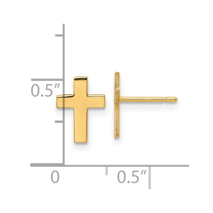 10k Polished Cross Post Earrings