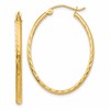 10k Lightweight Diamond-cut Oval Hoop Earrings