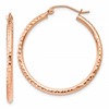 10K Rose Gold Diamond-cut Polished Hoop Earrings