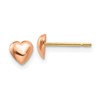 10K Rose Gold Polished 5mm Heart Post Earrings