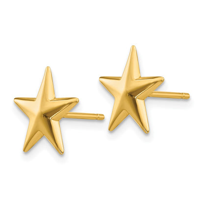 10k Polished Nautical Star Post Earrings
