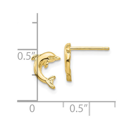 10k Mini Jumping Dolphin Post Earrings