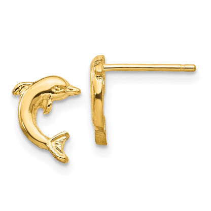 10k Mini Jumping Dolphin Post Earrings