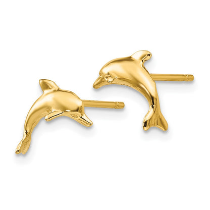 10k Polished Dolphin Post Earrings