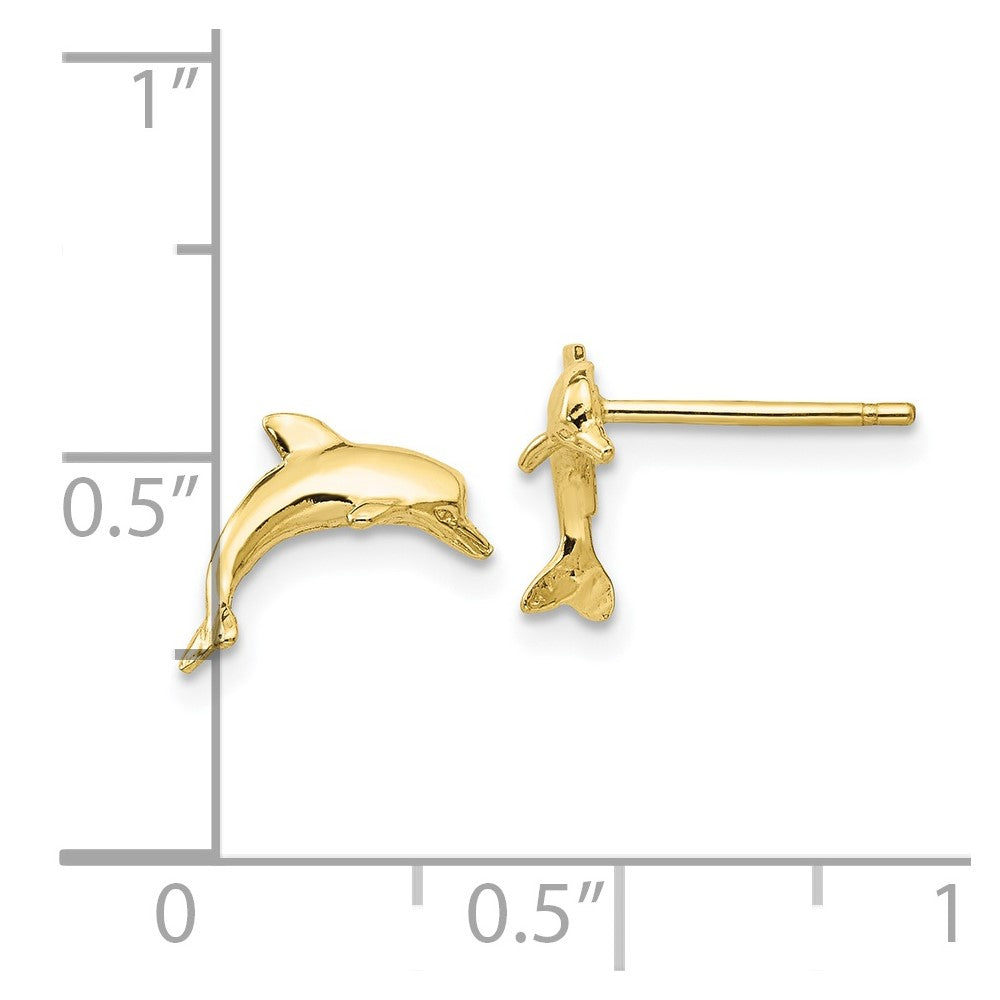 10k Polished Dolphin Post Earrings