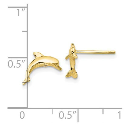 10k Polished Dolphin Post Earrings